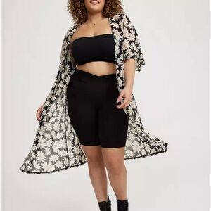 Torrid Daisy Patch Mesh Ruffle Sleeve Kimono 5 NWT